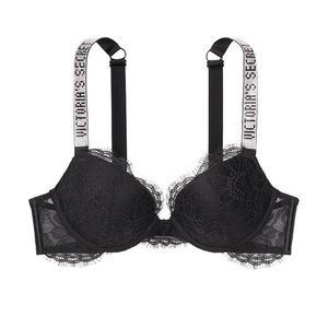 Victorias Secret Lace Shine Strap Push-Up Bra Sparkle